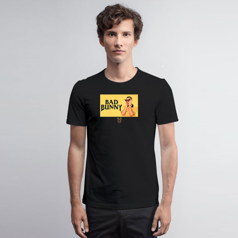 Bad Bunny Black and yellow T Shirt