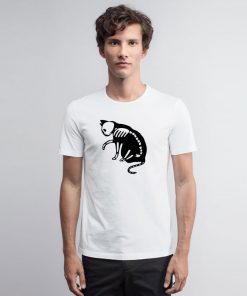 Cat White Skull T Shirt