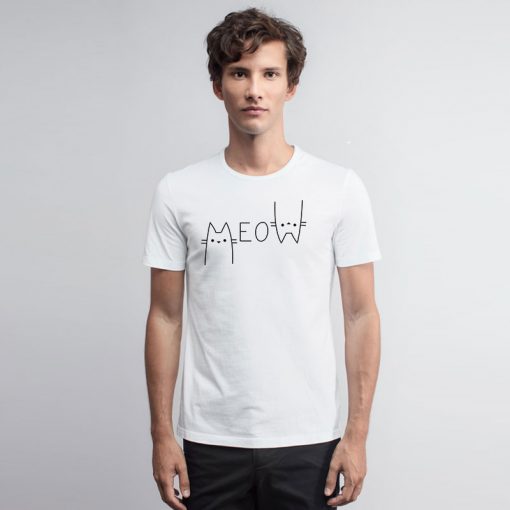 Street Letter MEOW Cat T Shirt