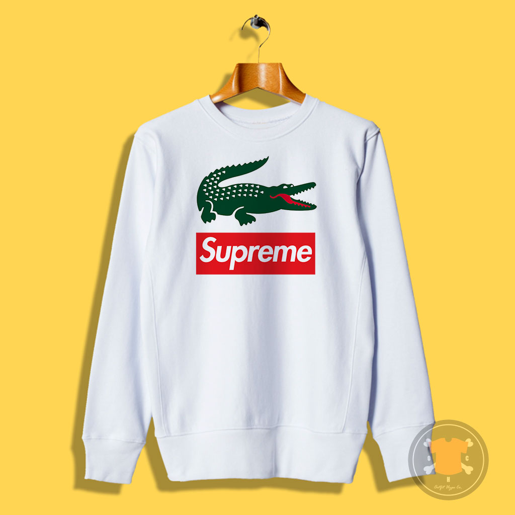 pålidelighed får akse Find Outfit Supreme X Lacoste Parody Sweatshirt for Today - Outfithype.com