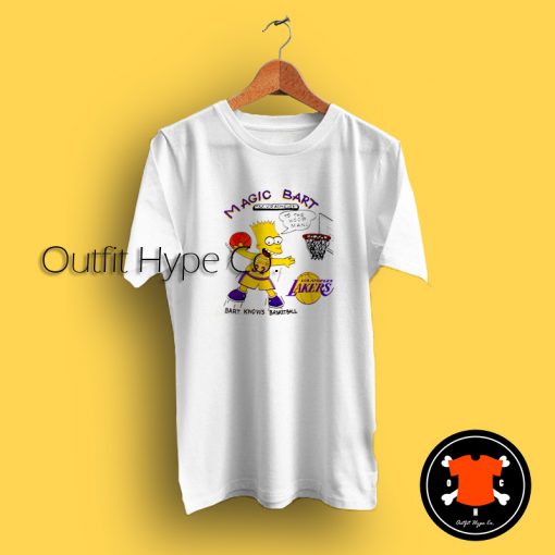 Bart Simpson Bootleg Bart Lakers White T Shirt