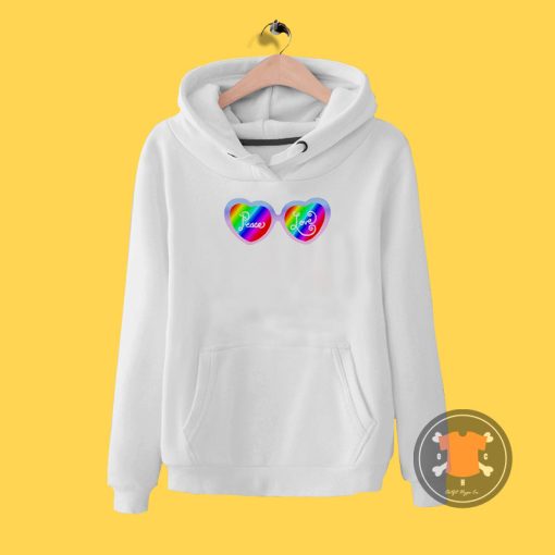 Peace and Love Heart Sunglasses Hoodie
