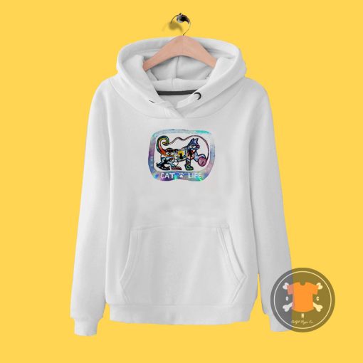 Playful Cat Life Silhouette Hoodie