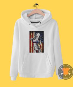 Vintage Marilyn Monroe Bikini American Flag Hoodie