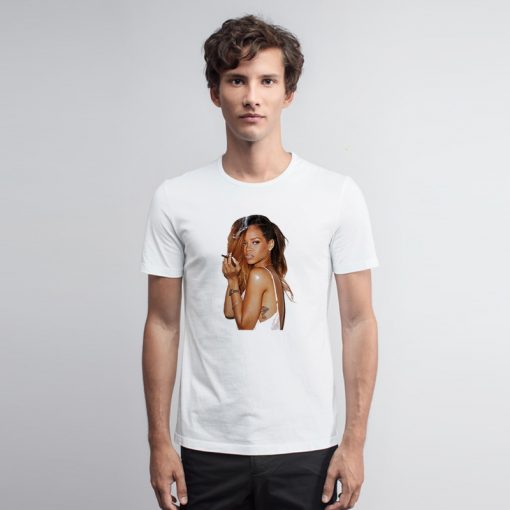 Rihanna Smoking Cigarette T Shirtrette