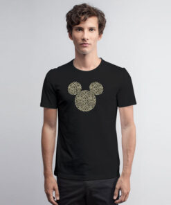 Disney Mickey Mouse Cheetah Print Silhouette Fill T Shirt