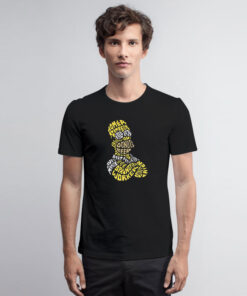 Homer Simpson Word Art Calligram T Shirt