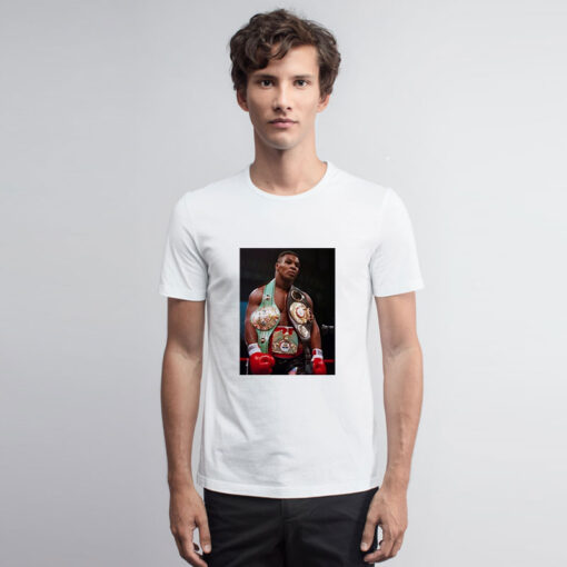 Mike Tyson With Belts Heavyweight Boxing Champion Fan T Shirt