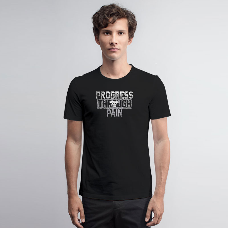 Under Armour X Project Rock Progress Through Pain in Black T Shirt