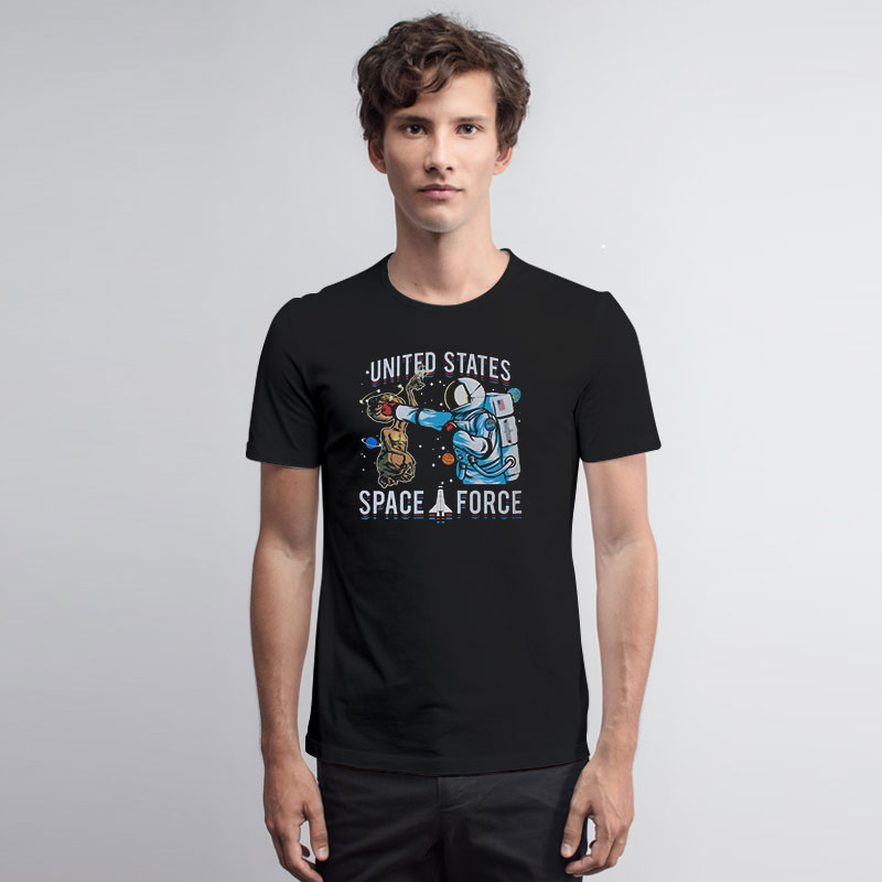 United States Space Force Astronaut Punching Alien T Shirt