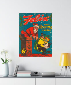 Felix & Santa Gift Christmas Poster 1