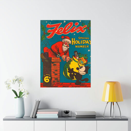 Felix & Santa Gift Christmas Poster 1