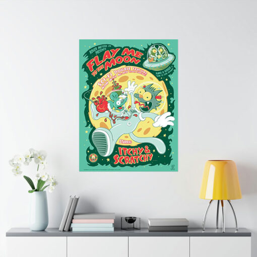 Flay Me To The Moon Itchy & Scratchy Poster 1