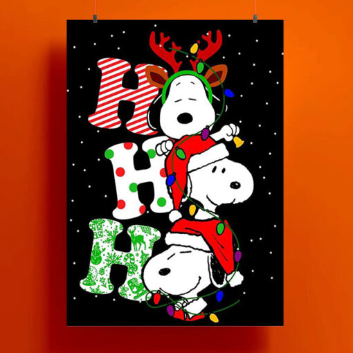 Ho Ho Ho Snoopy Christmas Poster