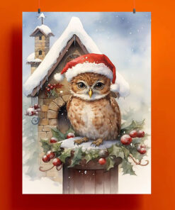 Owl Christmas Day Poster