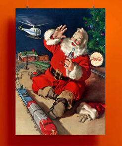 Santa Coke Christmas Poster