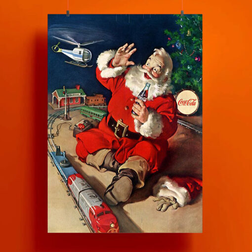Santa Coke Christmas Poster