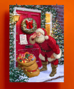 Santa at The Door Poster