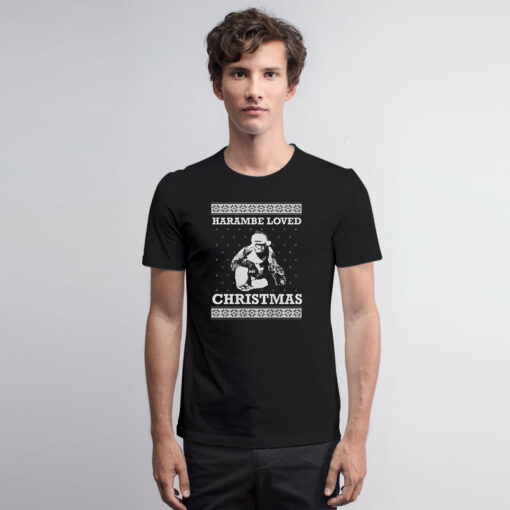 FreshRags Harambe Loved Christmas Ugly T Shirt