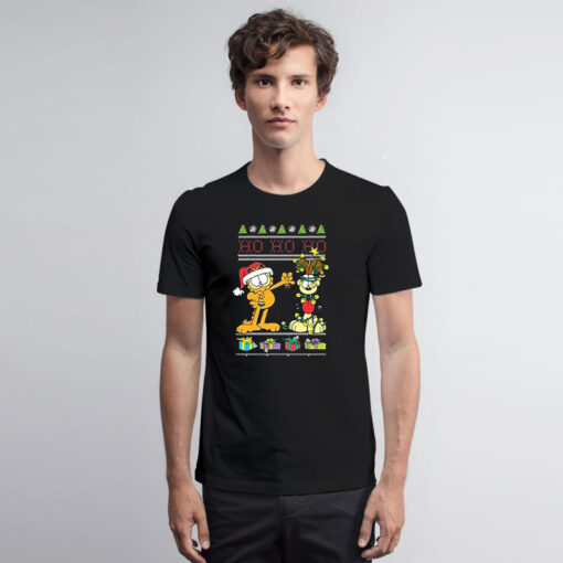 Garfield And Odie Christmas Hohoho T Shirt