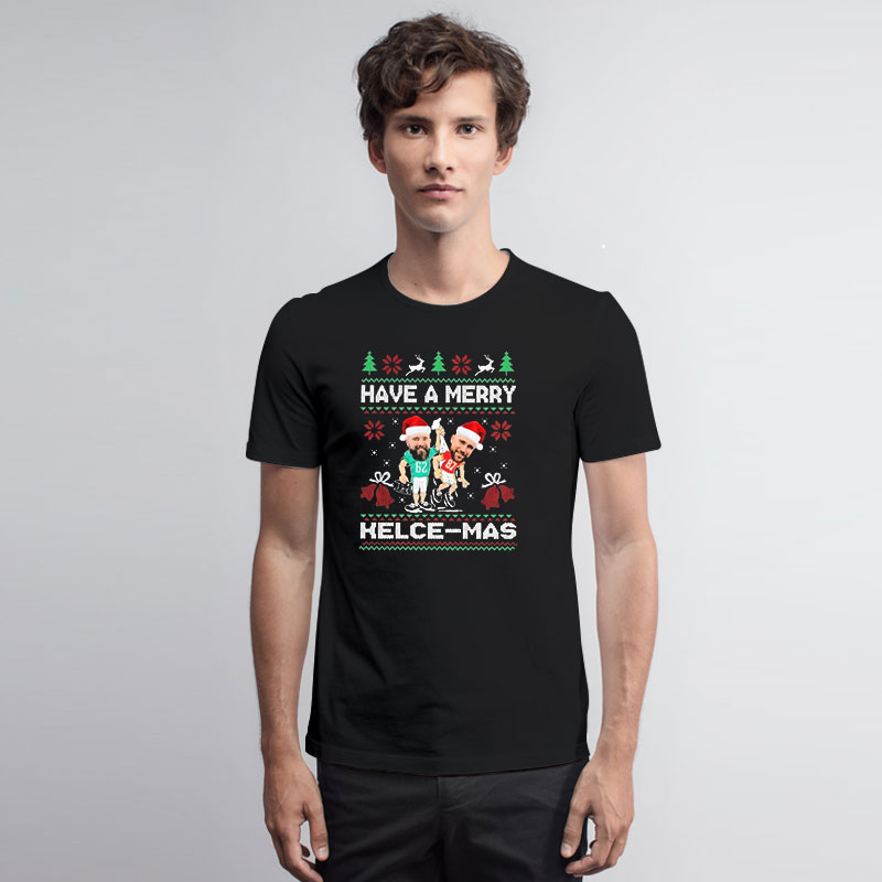 Jason Kelce And Travis Kelce Merry Christmas Ugly T Shirt