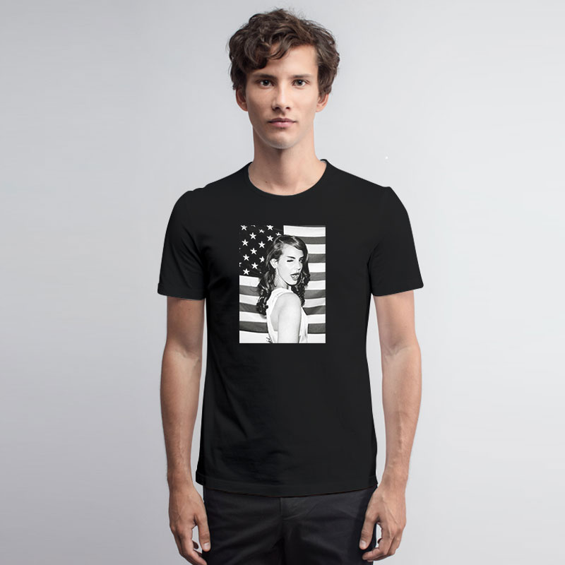 Lana Del Rey American Flag T Shirt