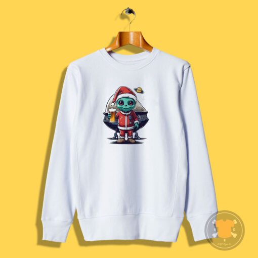 Alien Santa Claus Character Goblin Celebrating Christmas Sweatshirt