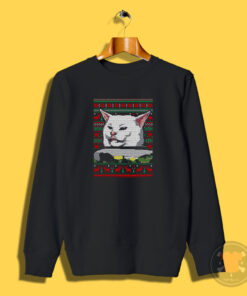 Cat Meme Dinner Ugly Christmas Funny Sweatshirt