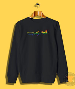 Dolly Parton Butterfly Logo Pride Flag Sweatshirt