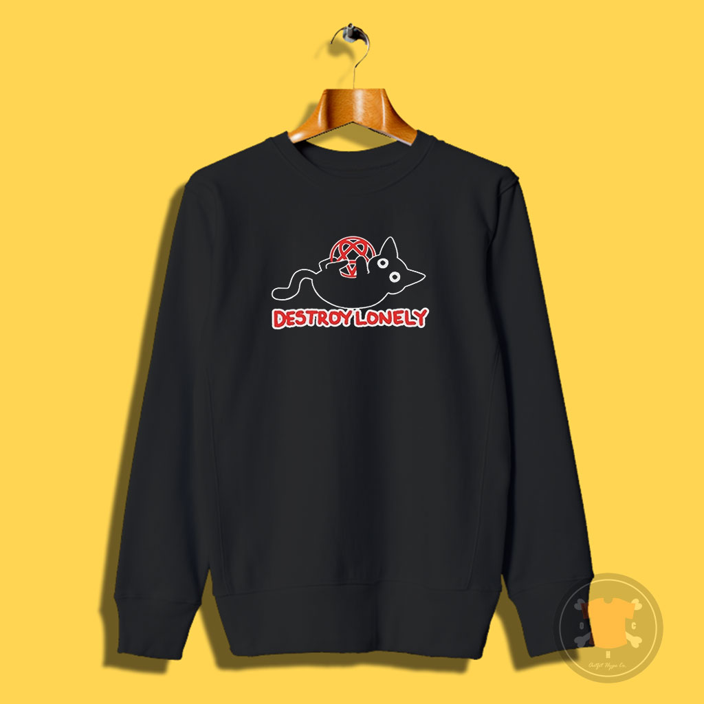 Kodone Destroy Lonely Cat Sweatshirt