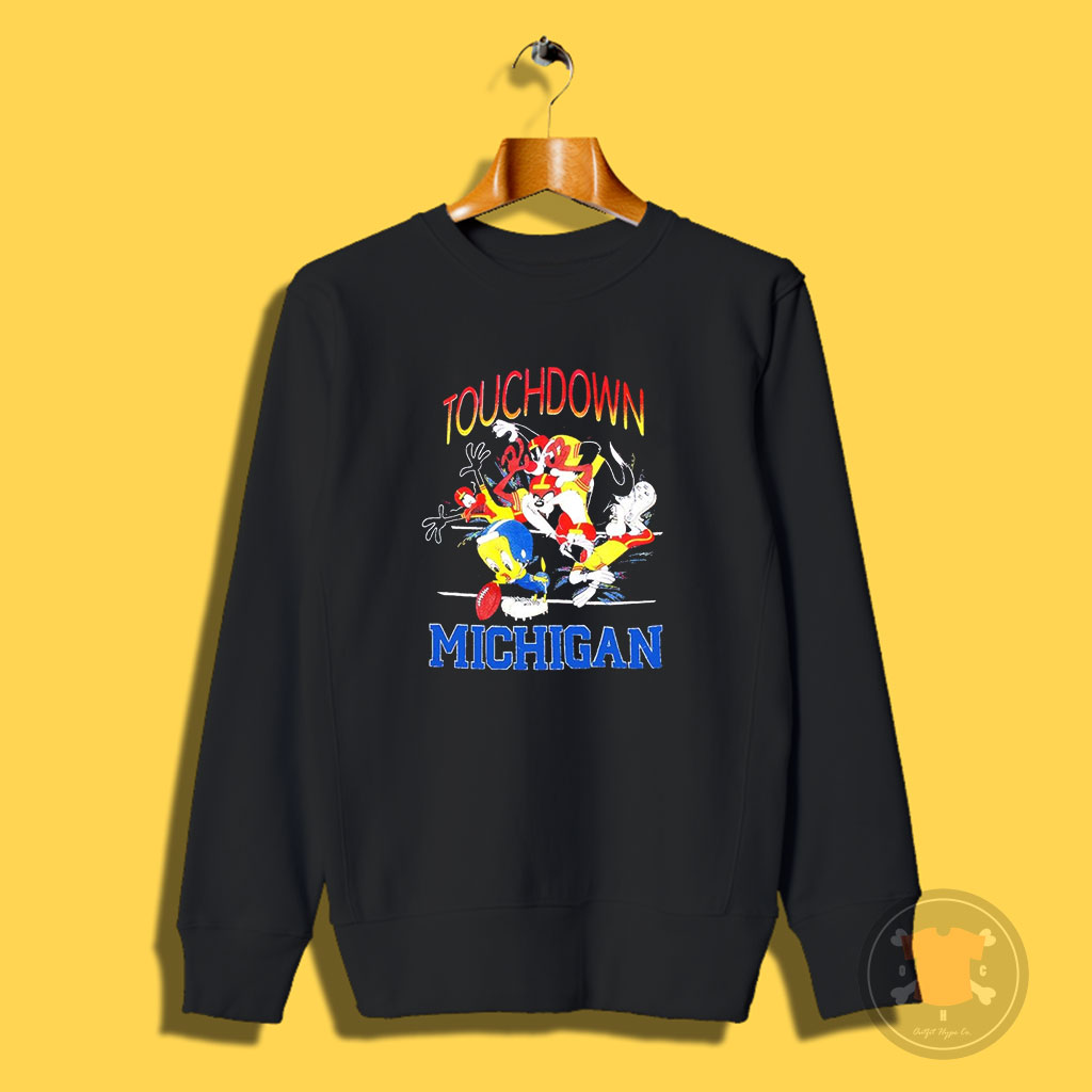 Michigan Wolverine Football Looney Tunes Touch Down Sweatshirt