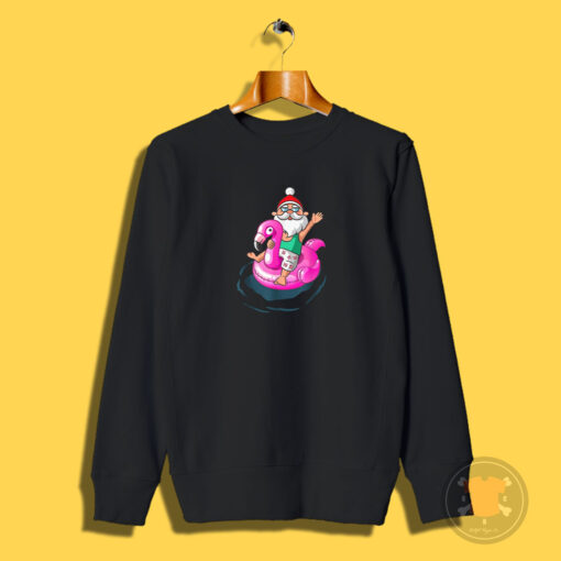 Perfect Christmas In July Santa Hawaiian Flamingo Summer Sweatshirt