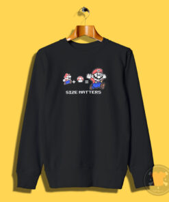 Size Matters Mario Bros Sweatshirt