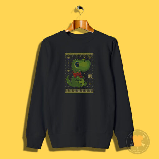 T rex Dinosaur Santa Claus Ugly Christmas Sweatshirt