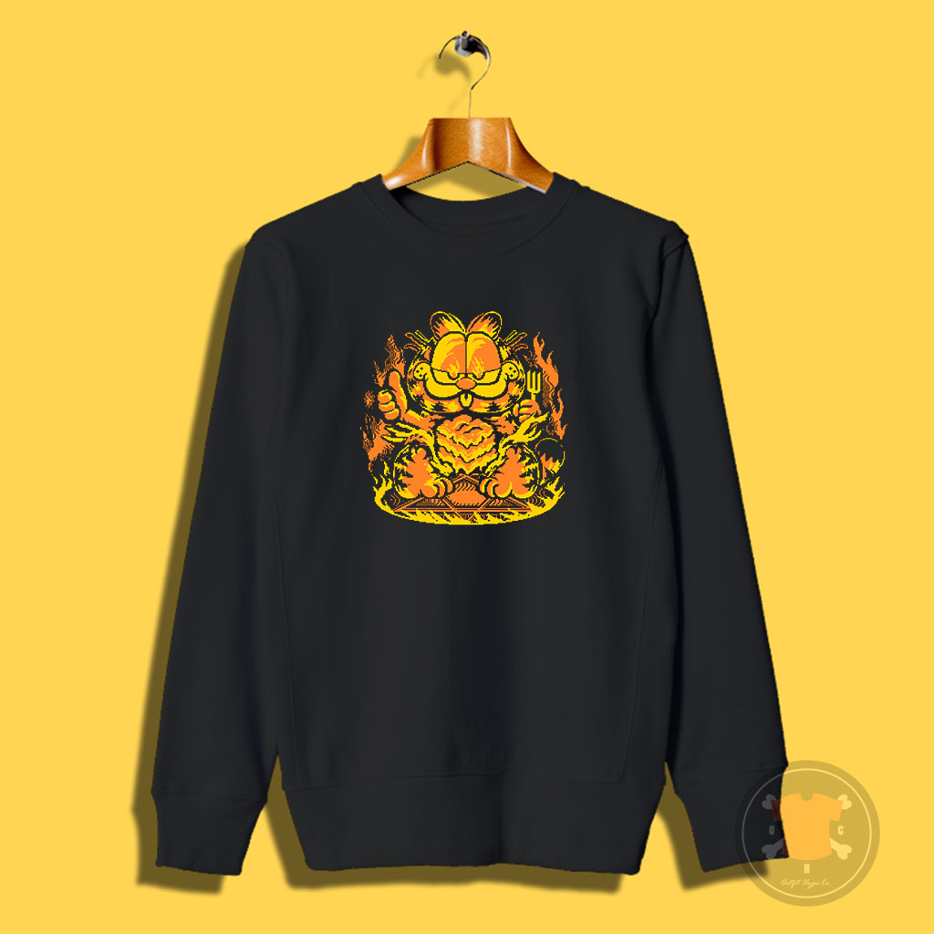 Three Layer Ritual Garfield And Lasagna Sweatshirt