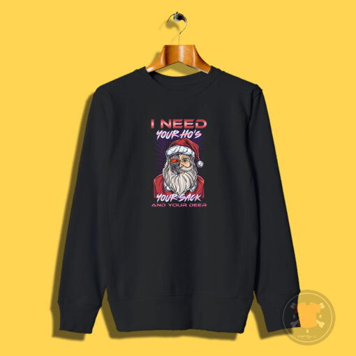 Vintage 90s Retro Santa Ugly Christmas Funny Sweatshirt