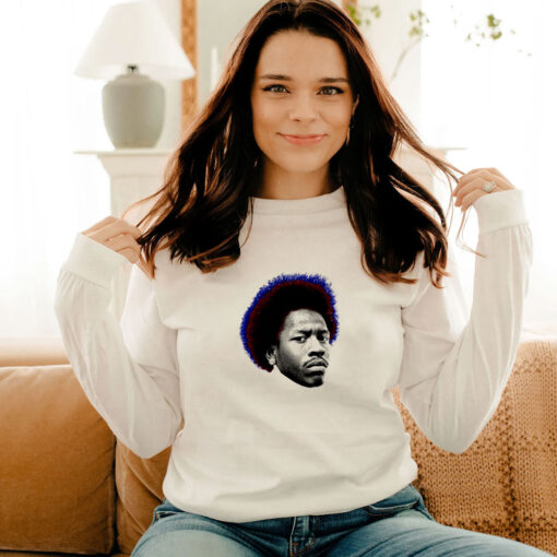 Allen Iverson Red And Blue Afro Fro Long Sleeve