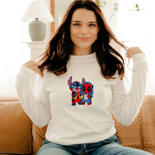 Baby Stitch And Deadpool Is Friends Long Sleeve
