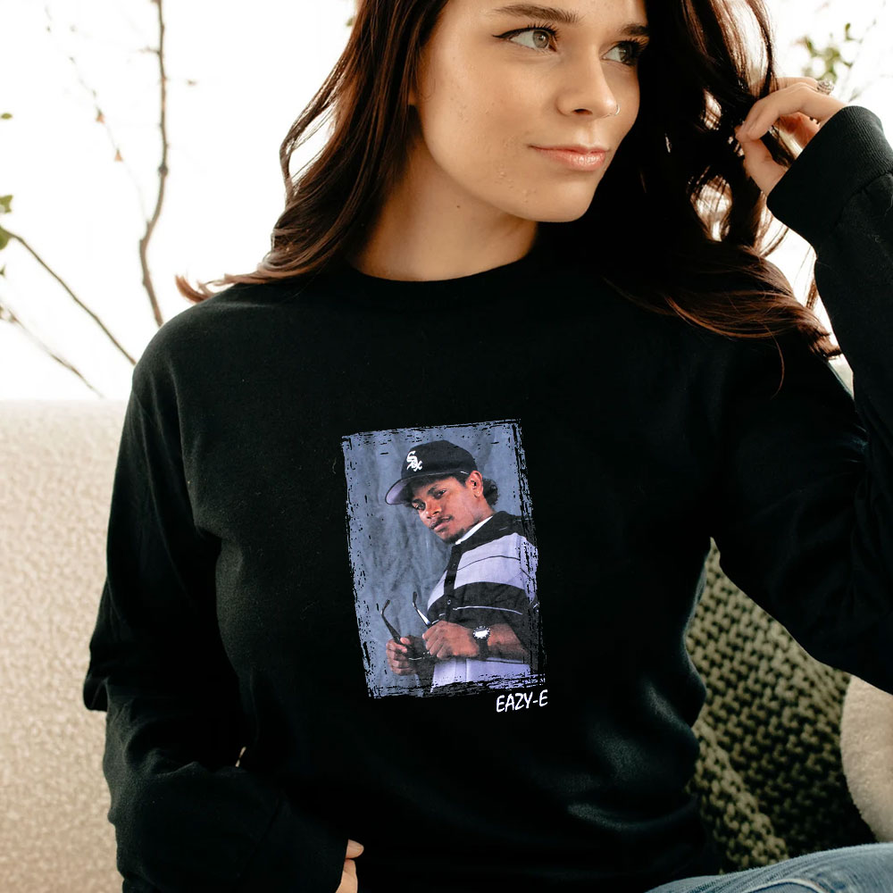 Eazy E Boxed Photo With Distressed Edges Long Sleeve Eazy E Boxed Photo With Distressed Edges Long Sleeve