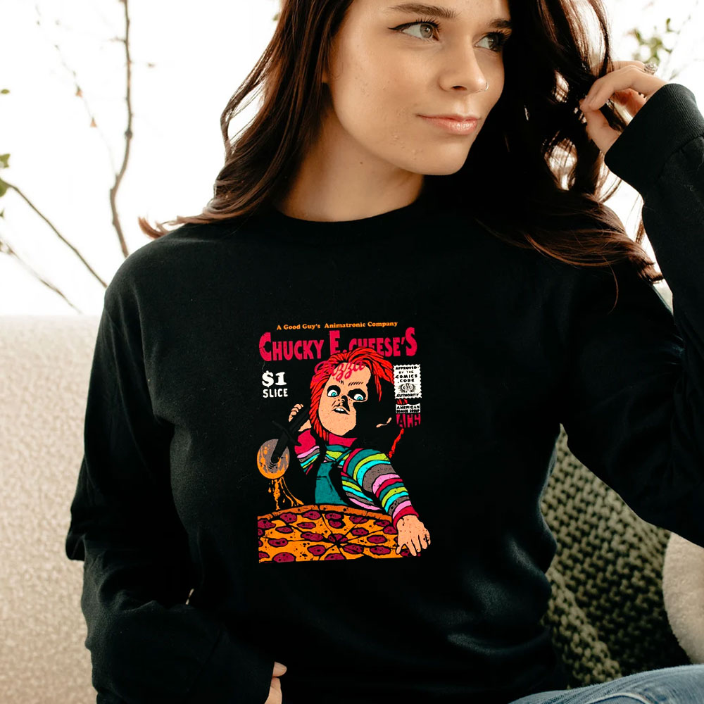 Funny Chucky’s Pizza Chucky Long Sleeve Funny Chucky’s Pizza Chucky Long Sleeve