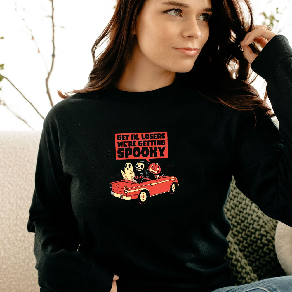 Get In Losers We're Getting Spooky Halloween Long Sleeve Get In Losers We're Getting Spooky Halloween Long Sleeve