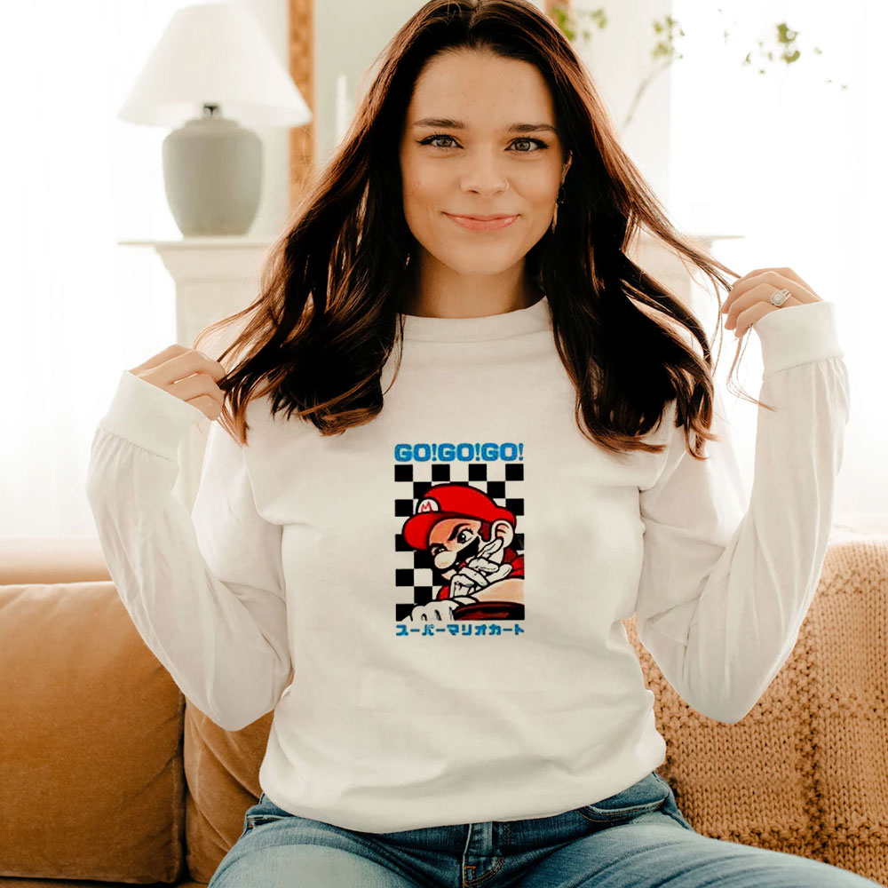 Go Go Go Super Mario Kart Retro Japanese Long Sleeve