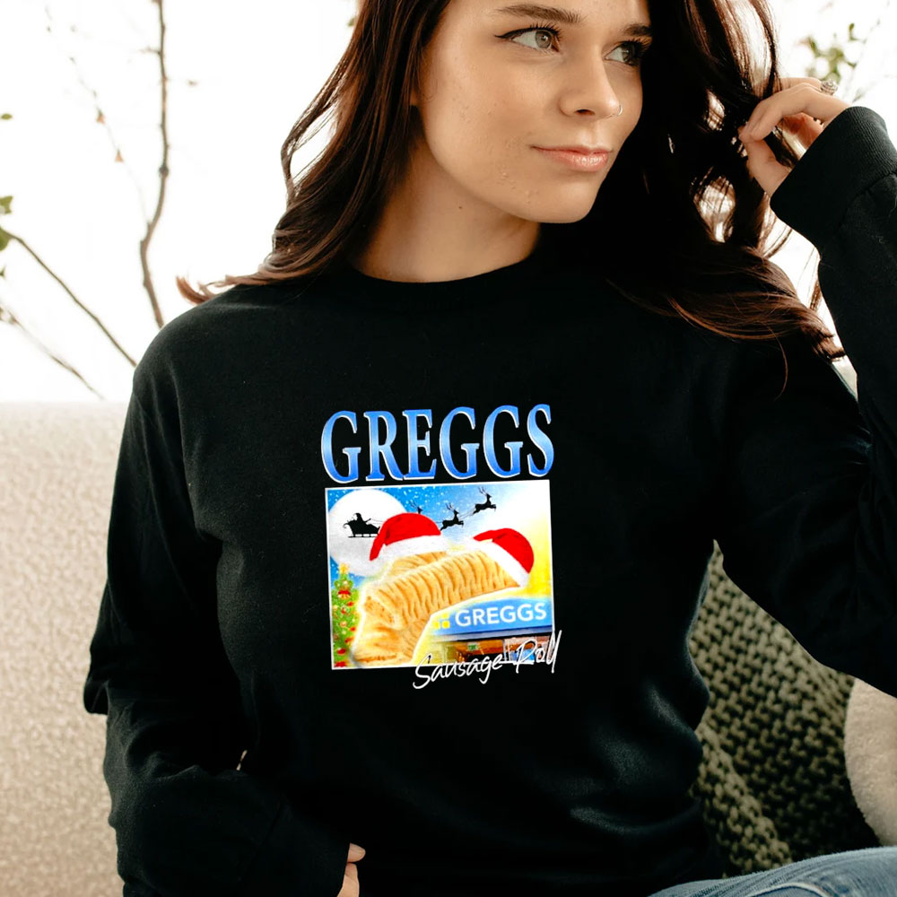 Greggs Sausage Roll Christmas 2022 Long Sleeve Greggs Sausage Roll Christmas 2022 Long Sleeve