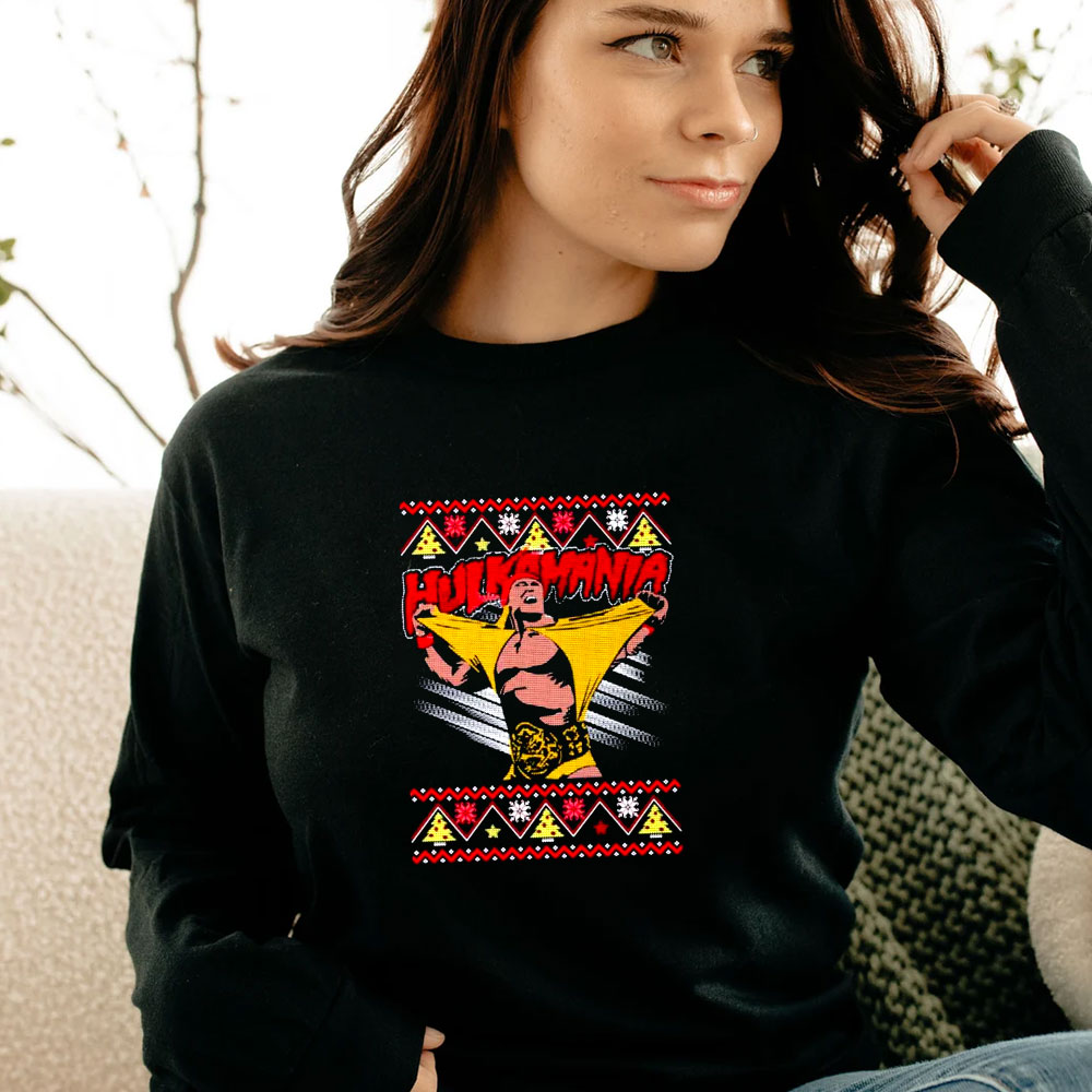 Hulk Hogan Hulkamania Ugly Christmas Long Sleeve Hulk Hogan Hulkamania Ugly Christmas Long Sleeve
