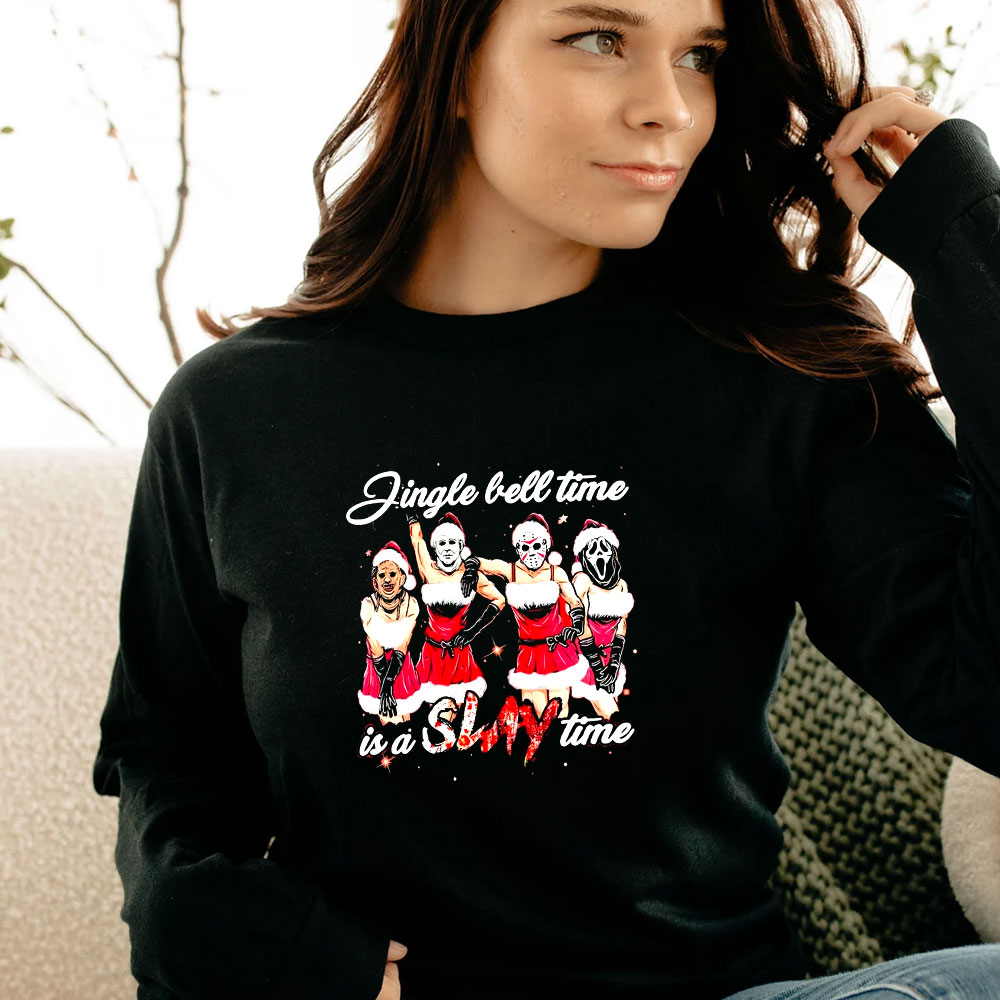 Jingle Bell Time Is A Slay Time Christmas Long Sleeve Jingle Bell Time Is A Slay Time Christmas Long Sleeve