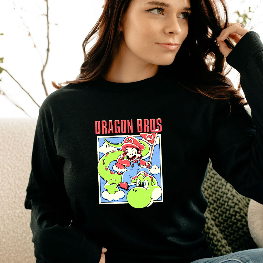 Mario And Yoshi X Dragon Ball Dragon Bros Comic Long Sleeve Mario And Yoshi X Dragon Ball Dragon Bros Comic Long Sleeve