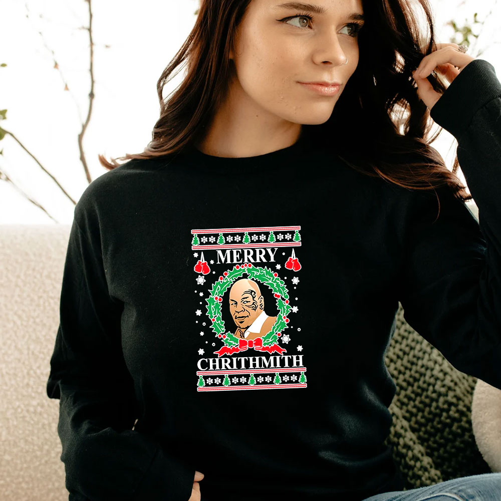 Merry Chrithmith Mike Tyson Meme Long Sleeve Merry Chrithmith Mike Tyson Meme Long Sleeve