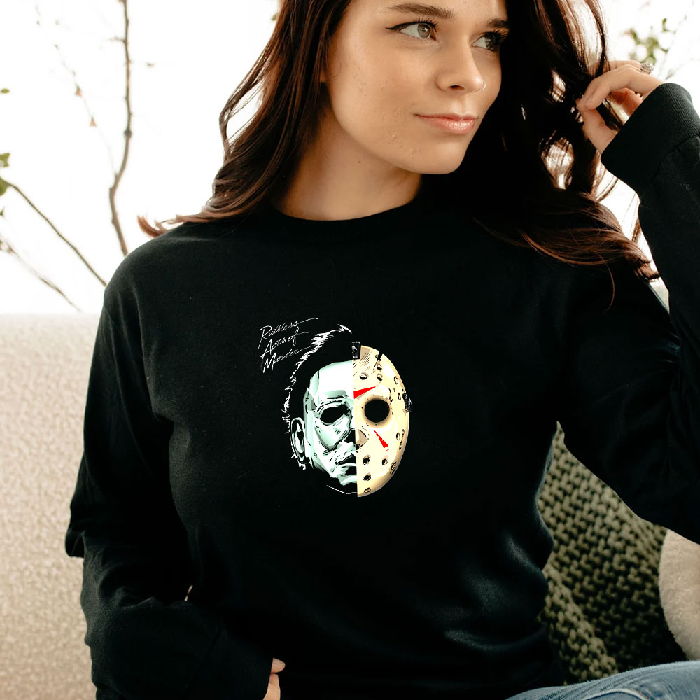 Michael Myers Jason Voorhees Ruthless Acts Of Murder Long Sleeve Michael Myers Jason Voorhees Ruthless Acts Of Murder Long Sleeve