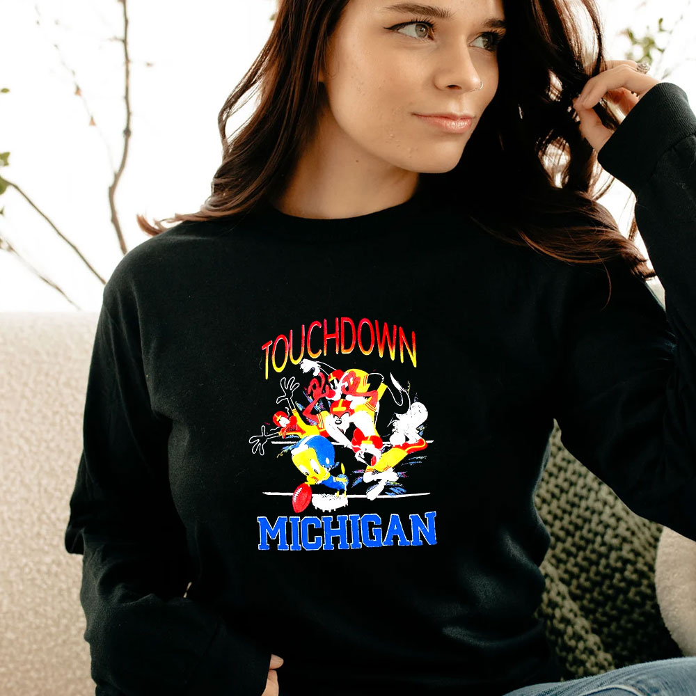 Michigan Wolverine Football Looney Tunes Touch Down Long Sleeve Michigan Wolverine Football Looney Tunes Touch Down Long Sleeve