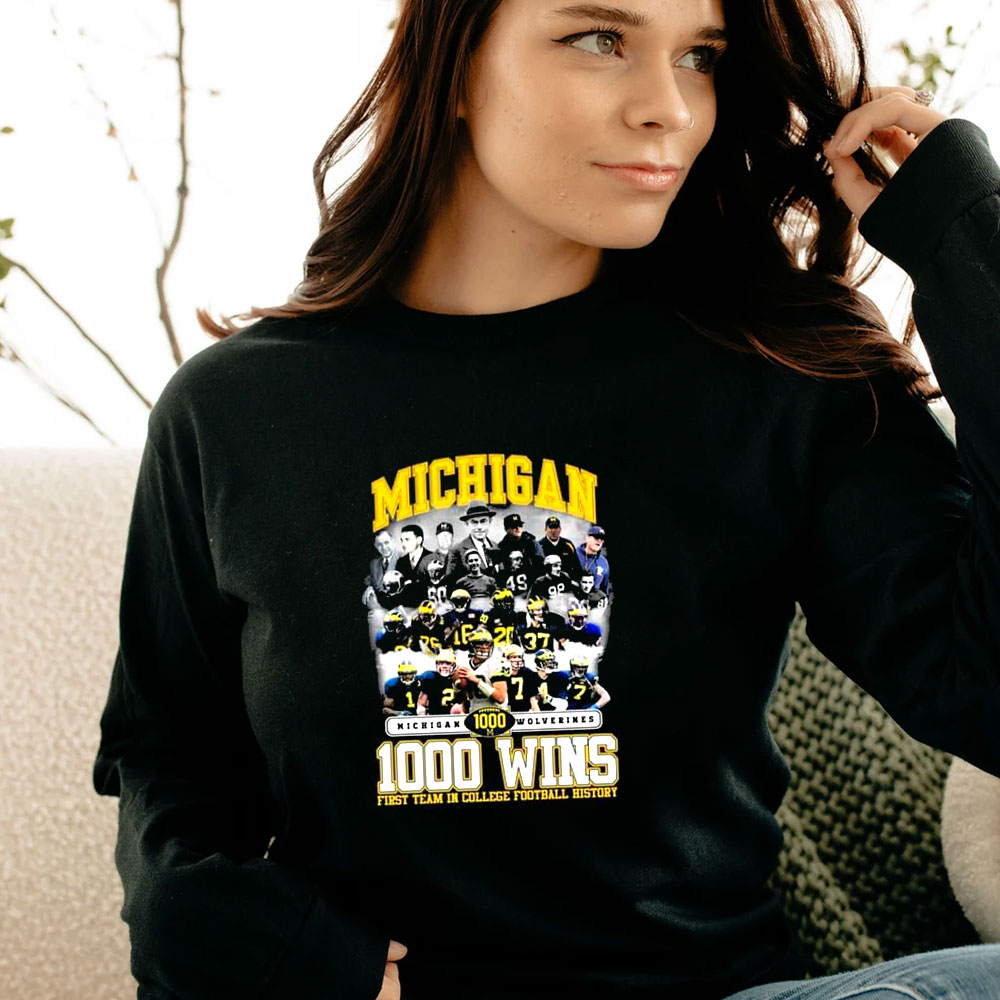 Michigan Wolverines Football 1000 Wins First Team Long Sleeve Michigan Wolverines Football 1000 Wins First Team Long Sleeve